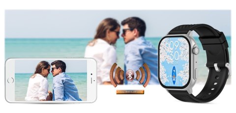 Gravity Smartwatch Gravity GT15-9 Czarny Pasek Silikonowy + Srebrna Bransoleta Gravity Smartwatch Gravity GT15-9 Czarny Pasek Silikonowy + Srebrna Bransoleta