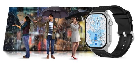 Gravity Smartwatch Gravity GT15-9 Czarny Pasek Silikonowy + Srebrna Bransoleta Gravity Smartwatch Gravity GT15-9 Czarny Pasek Silikonowy + Srebrna Bransoleta