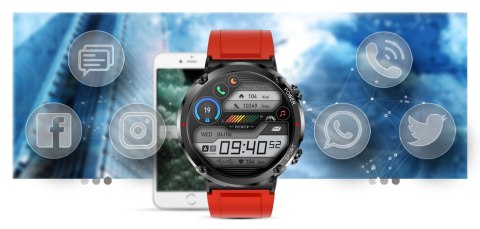 Gravity Smartwatch Gravity GT21-6 + Czerwony Pasek Silikonowy Gravity Smartwatch Gravity GT21-6 + Czerwony Pasek Silikonowy
