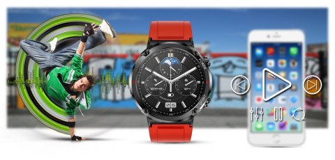 Gravity Smartwatch Gravity GT21-6 + Czerwony Pasek Silikonowy Gravity Smartwatch Gravity GT21-6 + Czerwony Pasek Silikonowy