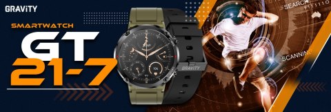 Gravity Smartwatch Gravity GT21-7 + Czarny Pasek Silikonowy Gravity Smartwatch Gravity GT21-7 + Czarny Pasek Silikonowy