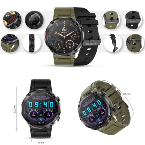 Gravity Smartwatch Gravity GT21-7 + Czarny Pasek Silikonowy Gravity Smartwatch Gravity GT21-7 + Czarny Pasek Silikonowy