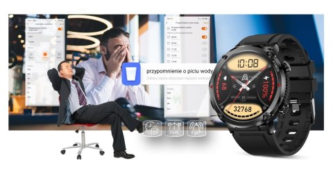 Gravity Smartwatch Gravity GT21-7 + Czarny Pasek Silikonowy Gravity Smartwatch Gravity GT21-7 + Czarny Pasek Silikonowy