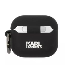 Karl Lagerfeld Etui ochronne na słuchawki Karl Lagerfeld KLA3RUNCHK do Apple AirPods 3 cover czarny/black Silicone Choupette Head 3D