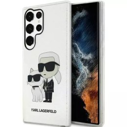Karl Lagerfeld Etui ochronne na telefon Karl Lagerfeld KLHCS23LHNKCTGT do Samsung Galaxy S23 Ultra S918 transparent hardcase Gliter Karl&Choupe