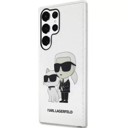 Karl Lagerfeld Etui ochronne na telefon Karl Lagerfeld KLHCS23LHNKCTGT do Samsung Galaxy S23 Ultra S918 transparent hardcase Gliter Karl&Choupe