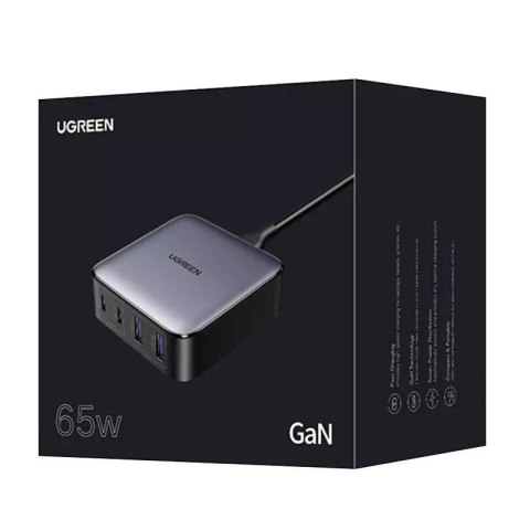 UGreen Ładowarka sieciowa UGREEN CD327 Nexode, 2x USB-C, 2x USB-A, GaN, 65W (szary) UGreen Ładowarka sieciowa UGREEN CD327 Nexode, 2x USB-C, 2x USB-A, GaN, 65W (szary)