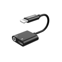 Denmen Adapter HF iPhone Denmen Lightning do USB-C + Jack 3.5 mm Aluminiowy