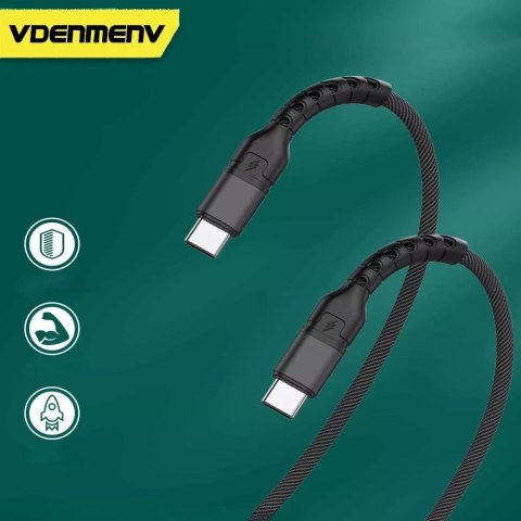 Denmen Kabel Denmen USB-C do USB-C 100W 1m Szybkie Ładowanie Czarny Denmen Kabel Denmen USB-C do USB-C 100W 1m Szybkie Ładowanie Czarny