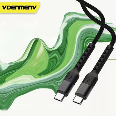 Denmen Kabel Denmen USB-C do USB-C 100W 1m Szybkie Ładowanie Czarny Denmen Kabel Denmen USB-C do USB-C 100W 1m Szybkie Ładowanie Czarny