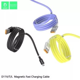 Denmen Kabel USB Typ-C Denmen D11T 2.4A Czarny 1m Magnetyczny