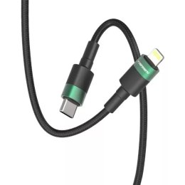 Denmen Kabel USB Typ-C - Lightning PD 3A Czarny Oplot 1m D62 20W