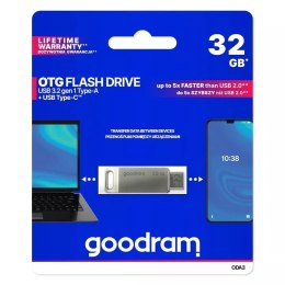Goodram GOODRAM Pendrive OTG USB-A + USB-C 32GB ODA3 3.2 Gen1
