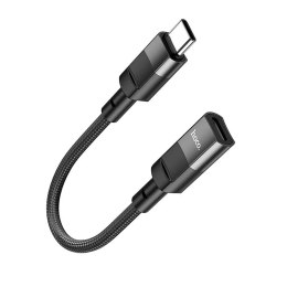 Hoco HOCO Adapter OTG Typ C (Męski) Do Lightning (Żeński) 3A U107 0,1 M Czarny