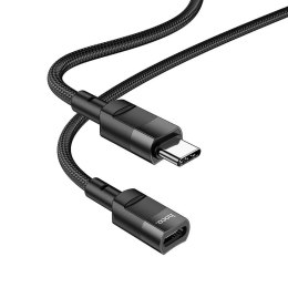 Hoco HOCO Adapter OTG Typ C (Męski) Do Typ C (Żeński) 3A U107 1,2 M Czarna
