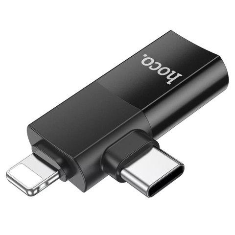 Hoco HOCO Adapter OTG Typ C (Męski) / Lightning (Męski) Do USB A (Żeński) 2w1 UA17 Czarny Hoco HOCO Adapter OTG Typ C (Męski) / Lightning (Męski) Do USB A (Żeński) 2w1 UA17 Czarny