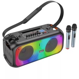 Hoco HOCO Głośnik Bluetooth + 2 x Bezprzewodowe Mikrofony BS54 Czarny