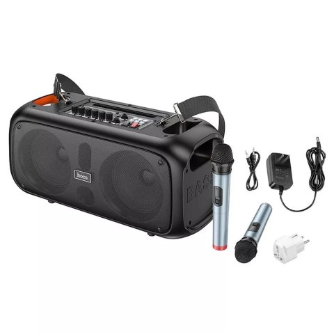 Hoco HOCO Głośnik Bluetooth + 2 x Bezprzewodowe Mikrofony BS54 Czarny Hoco HOCO Głośnik Bluetooth + 2 x Bezprzewodowe Mikrofony BS54 Czarny
