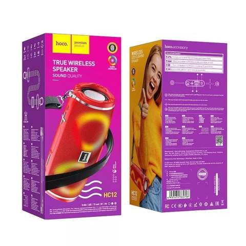 Hoco HOCO Głośnik Bluetooth HC12 Sport Czerwony Hoco HOCO Głośnik Bluetooth HC12 Sport Czerwony