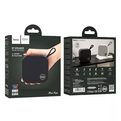 Hoco HOCO Głośnik Bluetooth HC22 Czarny Przenośny 1200 mAh 5W Kompaktowy Hoco HOCO Głośnik Bluetooth HC22 Czarny Przenośny 1200 mAh 5W Kompaktowy