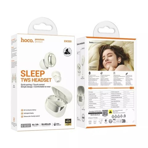 Hoco Hoco EW200 Bezprzewodowe Słuchawki Bluetooth TWS - Białe Hoco Hoco EW200 Bezprzewodowe Słuchawki Bluetooth TWS - Białe