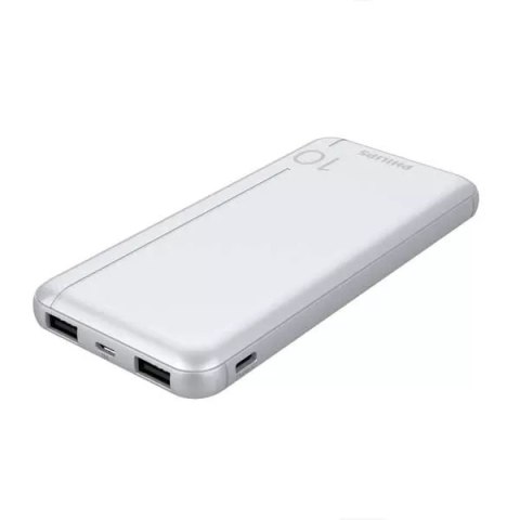 Philips Philips Power Bank 10000mAh 2x USB-A Bateria Awaryjna Srebrny Philips Philips Power Bank 10000mAh 2x USB-A Bateria Awaryjna Srebrny