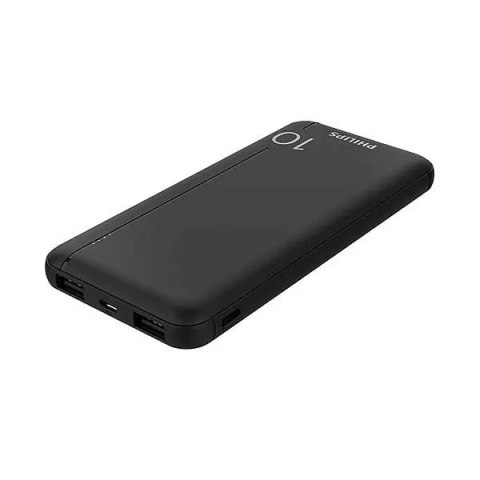 Philips Philips Power Bank 10000mAh Czarny USB 2.1A LED Li-Polymer Philips Philips Power Bank 10000mAh Czarny USB 2.1A LED Li-Polymer