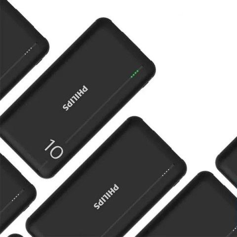 Philips Philips Power Bank 10000mAh Czarny USB 2.1A LED Li-Polymer Philips Philips Power Bank 10000mAh Czarny USB 2.1A LED Li-Polymer