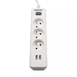 Philips Philips SPN3032WA/60 Przedłużacz Sieciowy 3 Gniazda + 2 USB-A 2m Biały