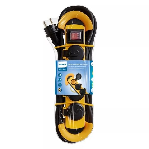 Philips Przedłużacz sieciowy Philips listwa zasilająca 4 gniazda warsztatowa 5m SPN5140YC Philips Przedłużacz sieciowy Philips listwa zasilająca 4 gniazda warsztatowa 5m SPN5140YC