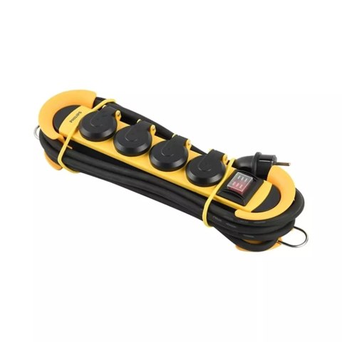 Philips Przedłużacz sieciowy Philips listwa zasilająca 4 gniazda warsztatowa 5m SPN5140YC Philips Przedłużacz sieciowy Philips listwa zasilająca 4 gniazda warsztatowa 5m SPN5140YC