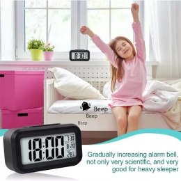 Trusty Zegar budzik Trusty duży LCD czarny ZG21