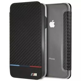 BMW Etui ochronne na telefon BMW BMTRBKI65PUCARTCBK do Apple iPhone Xs Max book czarny/black Carbon Tricolor Stripe