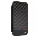 BMW Etui ochronne na telefon BMW BMTRBKI65PUCARTCBK do Apple iPhone Xs Max book czarny/black Carbon Tricolor Stripe