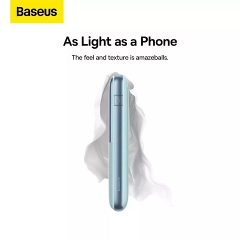 Baseus BASEUS Power Bank 10000 mAh + Kabel USB-A do Typ-C PD QC3.0 3A 20W PPBD040103 Niebieski Baseus BASEUS Power Bank 10000 mAh + Kabel USB-A do Typ-C PD QC3.0 3A 20W PPBD040103 Niebieski