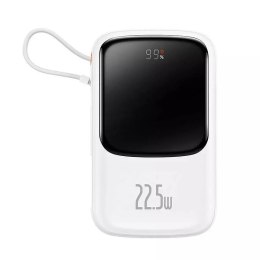 Baseus Powerbank Baseus Qpow Pro z kablem USB-C, USB-C, USB, 10000mAh, 22.5W (biały)