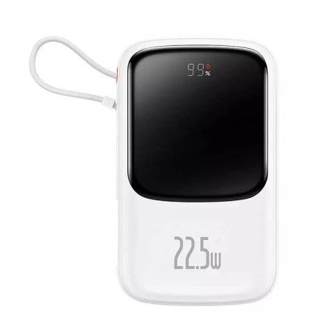 Baseus Powerbank Baseus Qpow Pro z kablem USB-C, USB-C, USB, 10000mAh, 22.5W (biały) Baseus Powerbank Baseus Qpow Pro z kablem USB-C, USB-C, USB, 10000mAh, 22.5W (biały)
