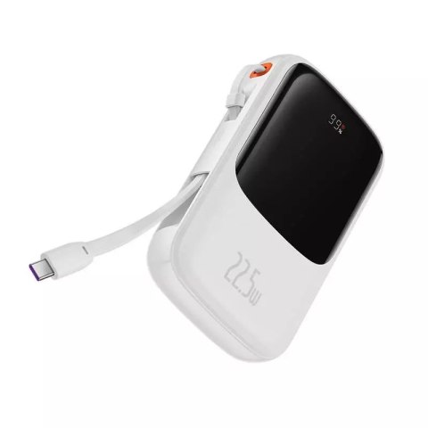 Baseus Powerbank Baseus Qpow Pro z kablem USB-C, USB-C, USB, 10000mAh, 22.5W (biały) Baseus Powerbank Baseus Qpow Pro z kablem USB-C, USB-C, USB, 10000mAh, 22.5W (biały)