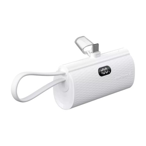 Forcell FORCELL F-ENERGY Power Plug F5K3 Powerbank z Wbudowanym Złączem Typ C PD 20W 5000 mAh Biały Forcell FORCELL F-ENERGY Power Plug F5K3 Powerbank z Wbudowanym Złączem Typ C PD 20W 5000 mAh Biały