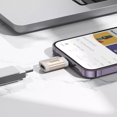 Hoco EOL HOCO Adapter OTG Lightning (męski) do Typ C (żeński) 2A UA31B Szary Hoco EOL HOCO Adapter OTG Lightning (męski) do Typ C (żeński) 2A UA31B Szary