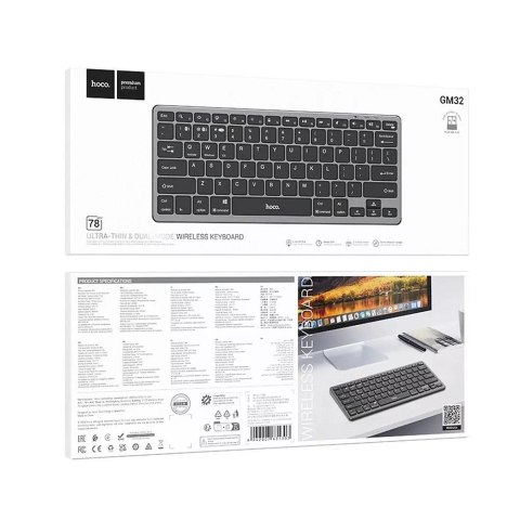 Hoco EOL HOCO Klawiatura Bezprzewodowa QWERTY GM32 Czarna Hoco EOL HOCO Klawiatura Bezprzewodowa QWERTY GM32 Czarna