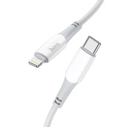 Hoco HOCO Kabel Typ C do Lightning X70 1 m Biały PD 20W 3A Nylonowy Oplot