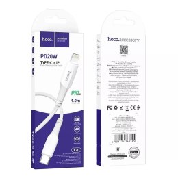 Hoco HOCO Kabel Typ C do Lightning X70 1 m Biały PD 20W 3A Nylonowy Oplot