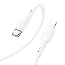 Hoco HOCO Kabel Typ C do Lightning X83 1 m Biały PD 20W Oplot PVC Szybkie Ładowanie