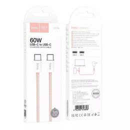 Hoco HOCO Kabel Typ C do Typ C X104 1 m Różowy PD 60W QC 3.0 Szybkie Ładowanie