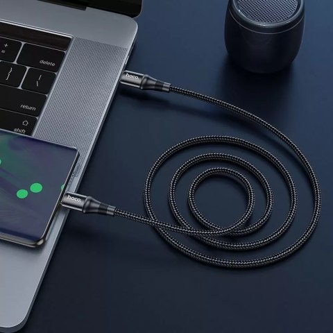 Hoco HOCO Kabel Typ C do Typ C X50 1 m Czarny PD 100W 5A Nylonowy Oplot Hoco HOCO Kabel Typ C do Typ C X50 1 m Czarny PD 100W 5A Nylonowy Oplot