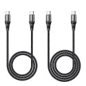 Hoco HOCO Kabel Typ C do Typ C X50 1 m Czarny PD 100W 5A Nylonowy Oplot