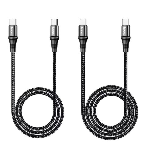 Hoco HOCO Kabel Typ C do Typ C X50 1 m Czarny PD 100W 5A Nylonowy Oplot Hoco HOCO Kabel Typ C do Typ C X50 1 m Czarny PD 100W 5A Nylonowy Oplot