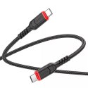 Hoco HOCO Kabel Typ C do Typ C X59 3 m Czarny PD 60W 3A Nylonowy Oplot