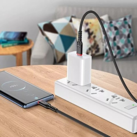 Hoco HOCO Kabel Typ C do Typ C X59 3 m Czarny PD 60W 3A Nylonowy Oplot Hoco HOCO Kabel Typ C do Typ C X59 3 m Czarny PD 60W 3A Nylonowy Oplot